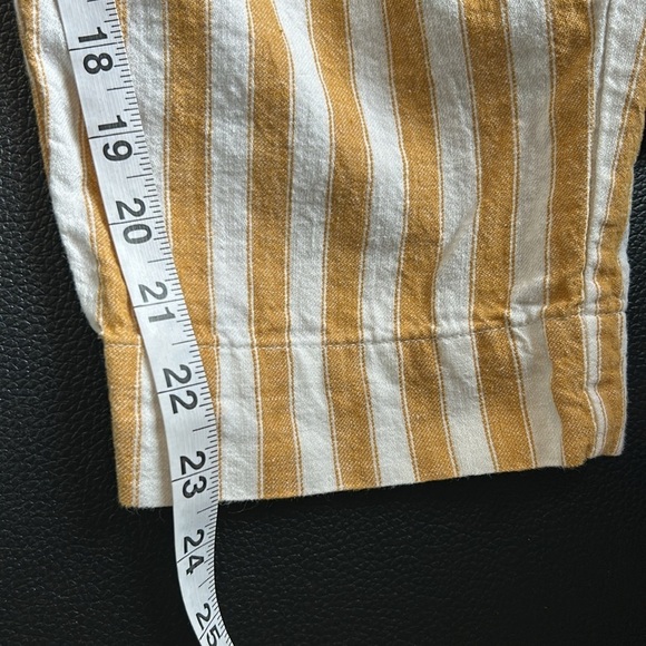 MADEWELL Tapered Huston Pull On Crop Pants in Stripe yellow white Sz XS - Picture 14 of 14